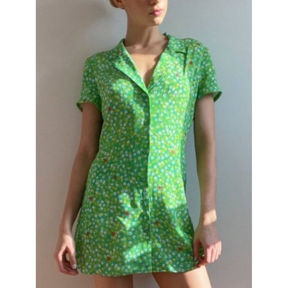 Aritzia Sunday Best Vida Dress in Lawn Green Daisy M NWT